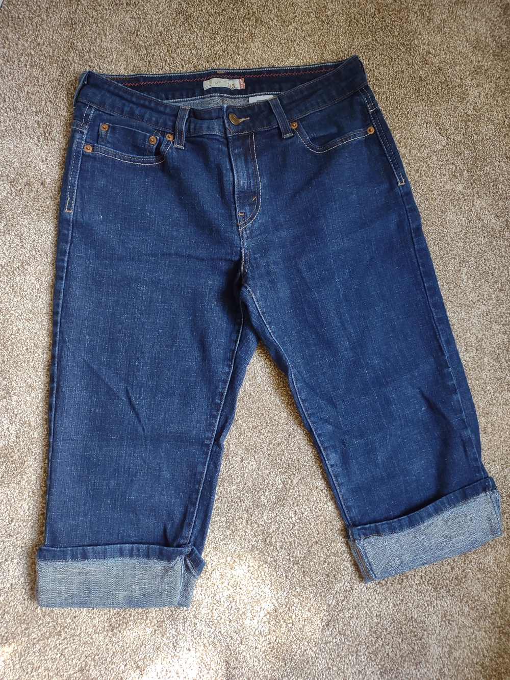 Levi's 515 Dark Blue Cropped Roll-Up Jeans